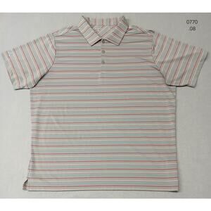Antigua (XL) Men's Multicolor Striped Dri-Fit Stretch Golf Button Polo Shirt